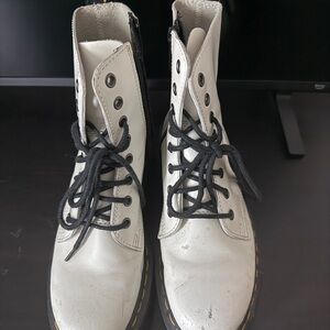 Dr. Martens White Lace Up Boots